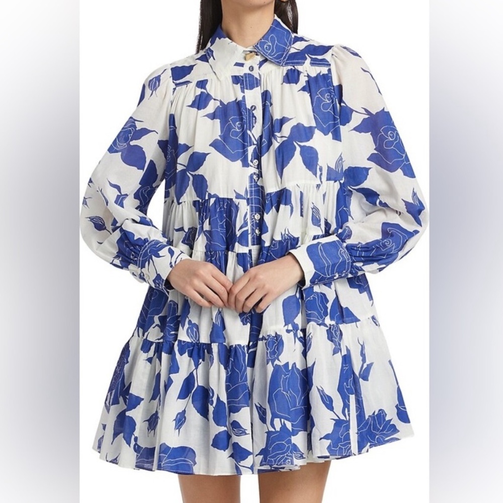 Aje blue floral dress